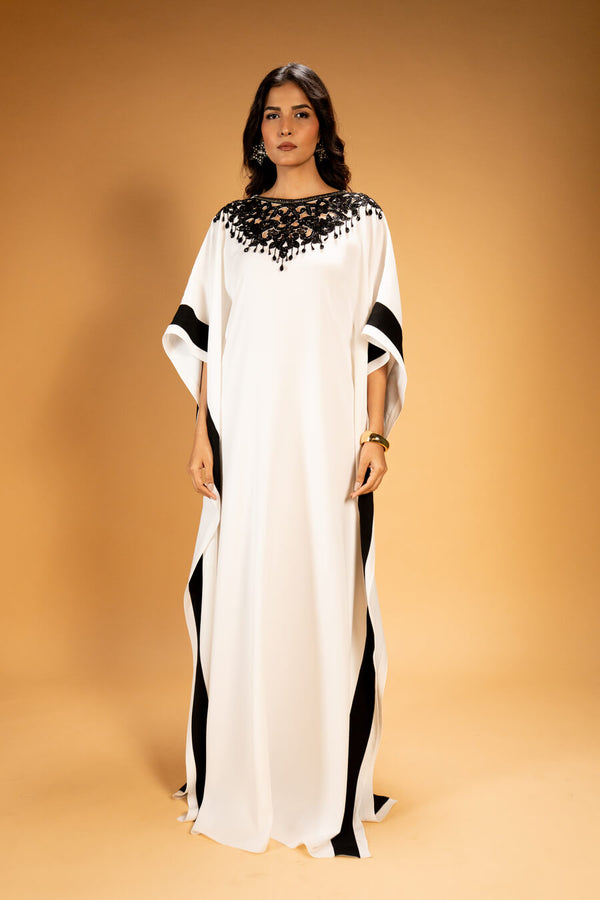 Midnight Ivory Kaftan
