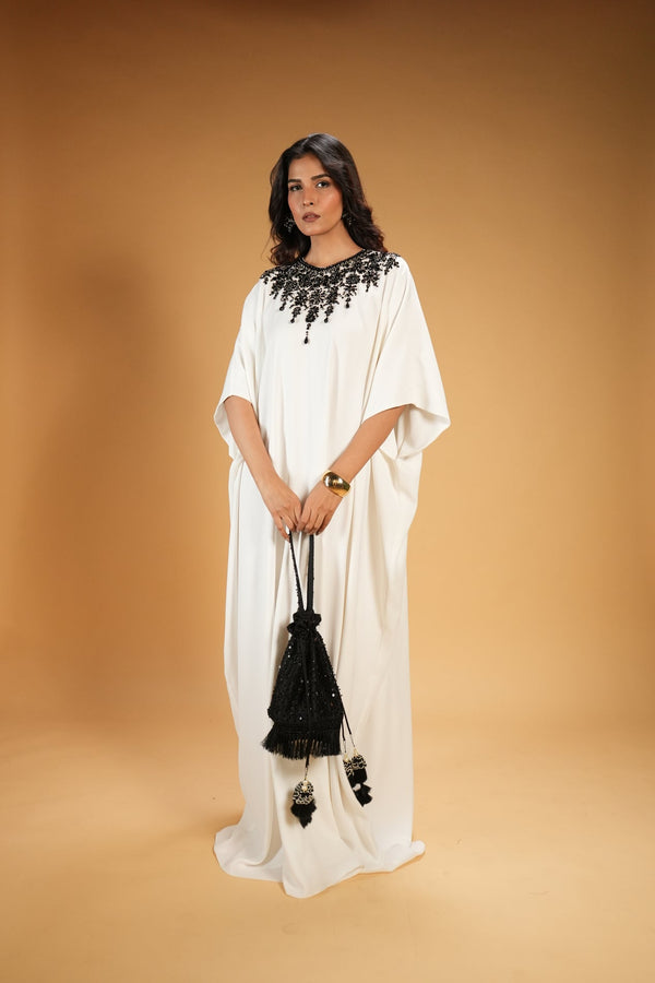 Ivory Noir Kaftan