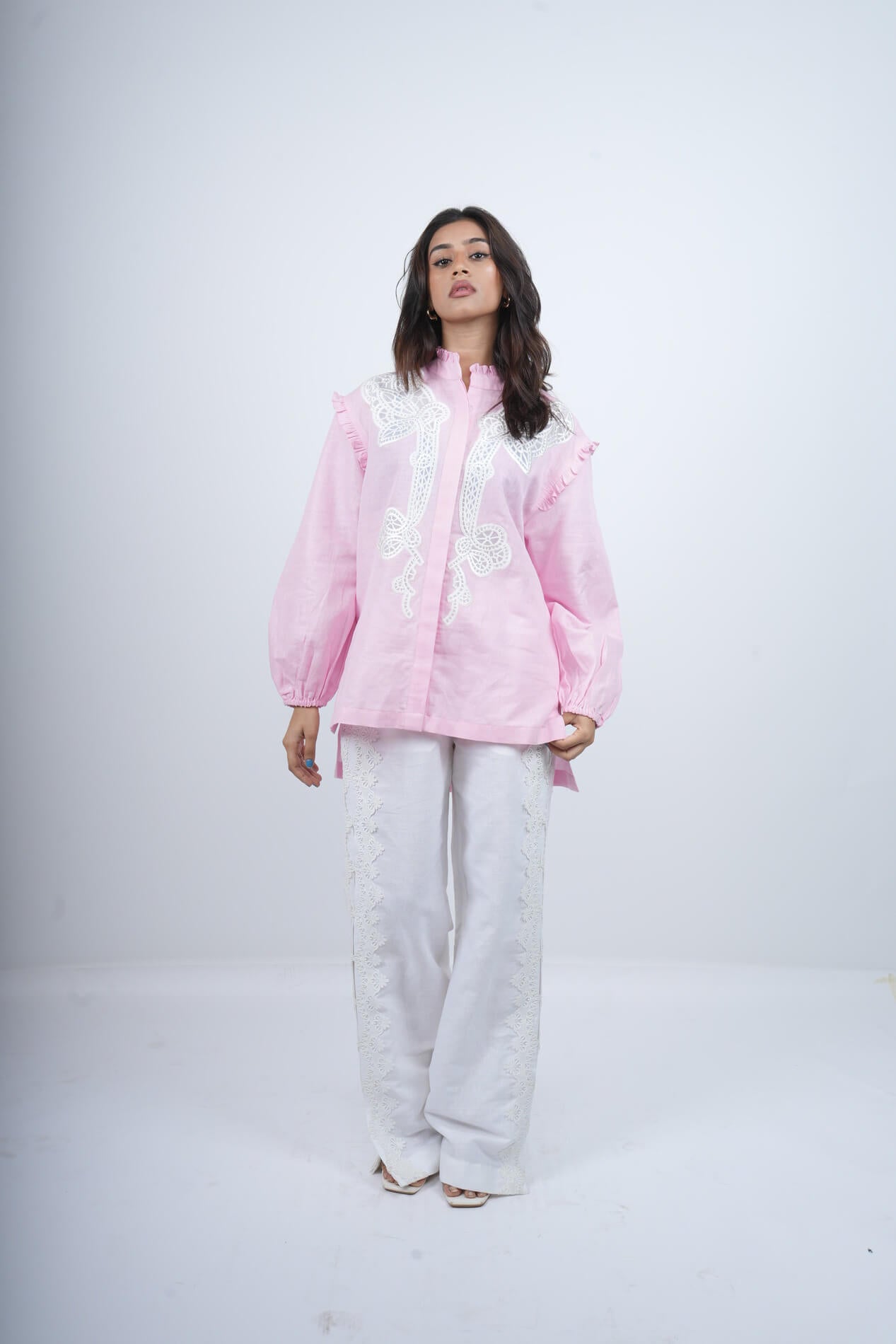 Light pink Reverie Embroidered Co-ord Set