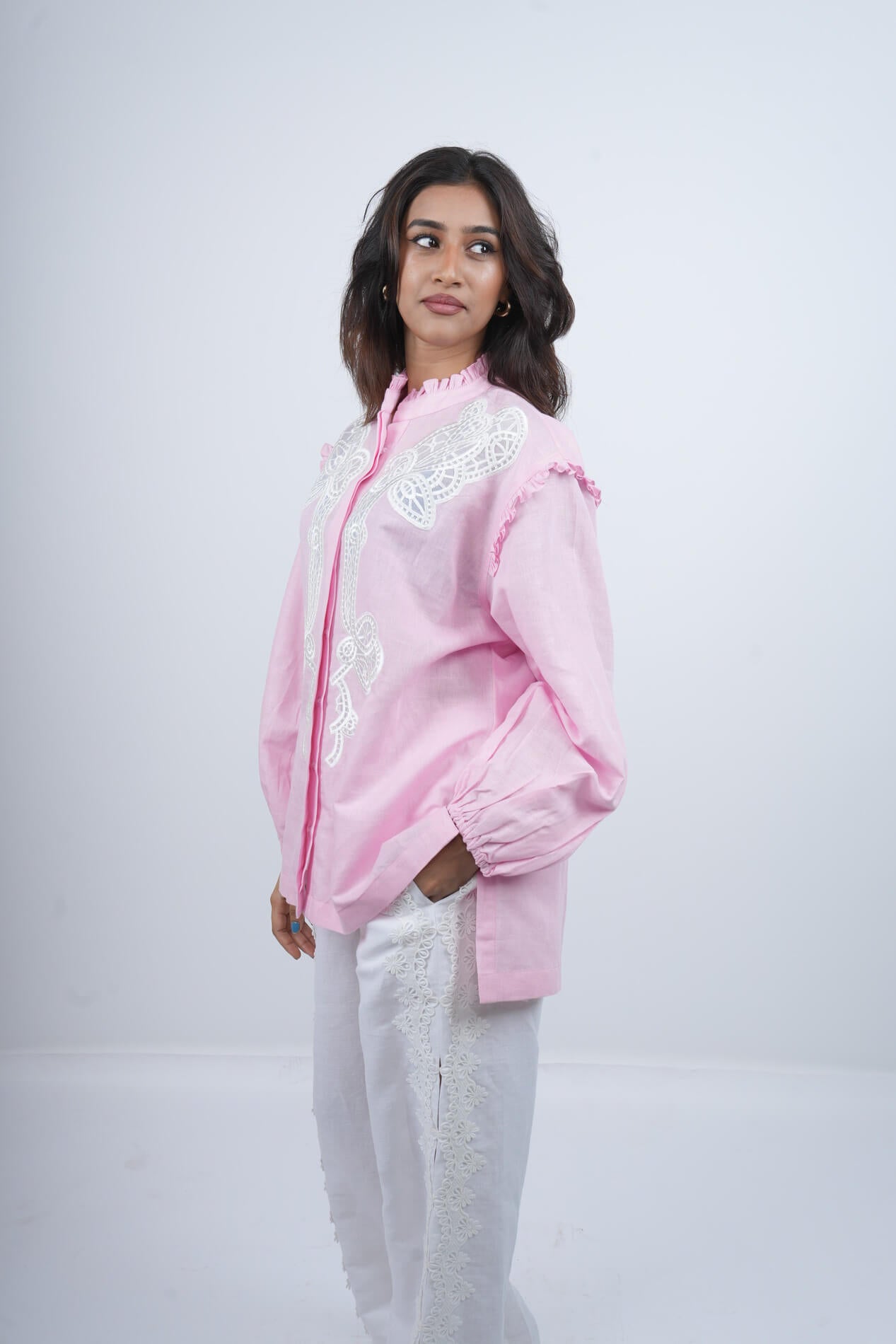 Light pink Reverie Embroidered Co-ord Set