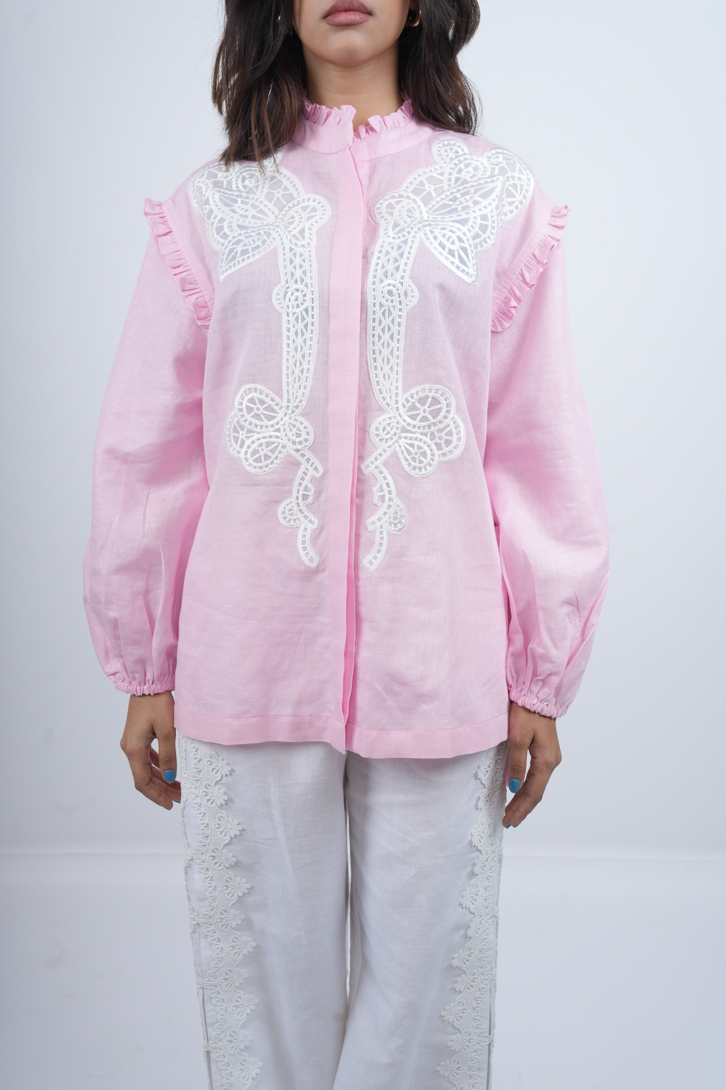 Light pink Reverie Embroidered Co-ord Set