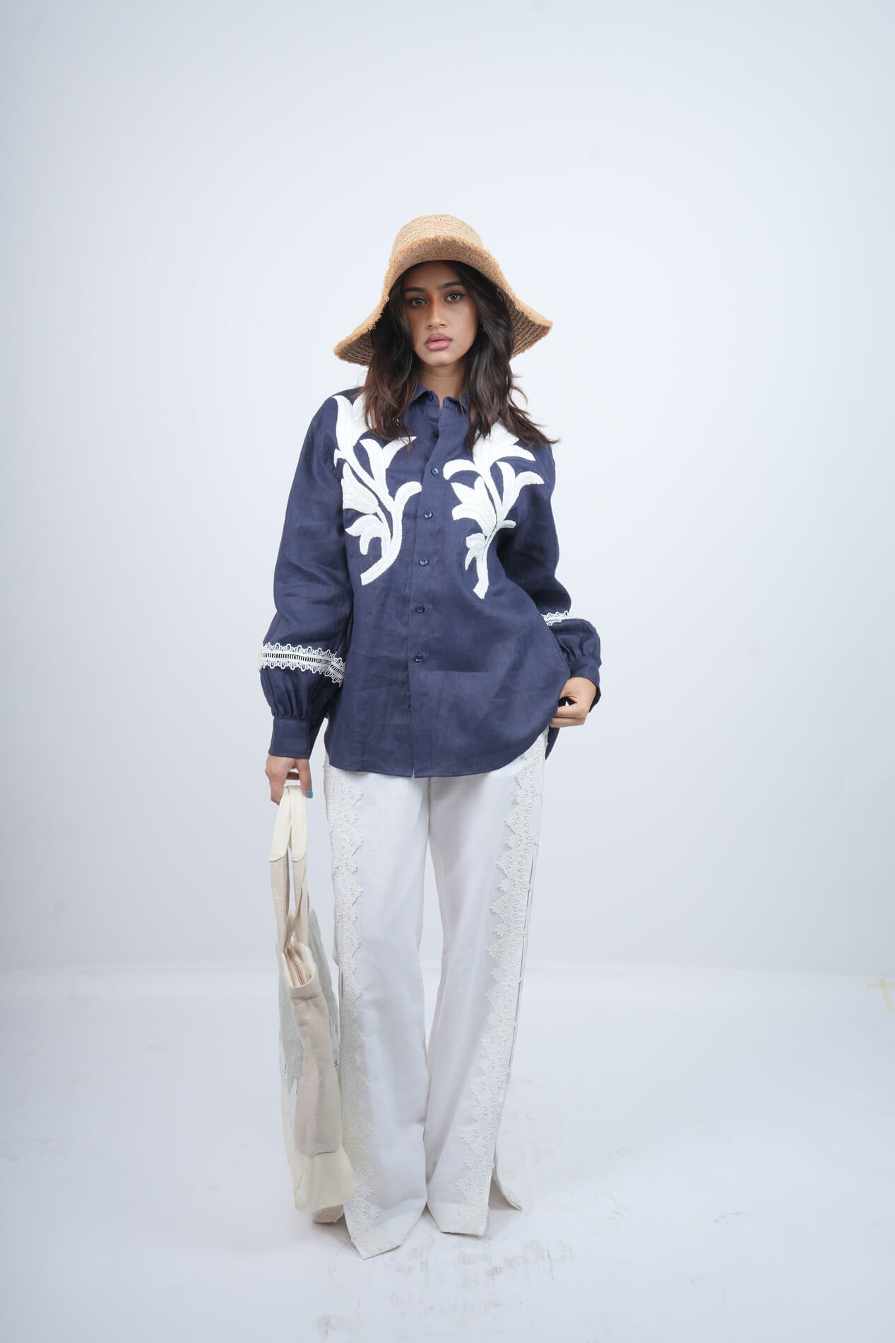 Midnight Flora Embroidered Co-ord Set