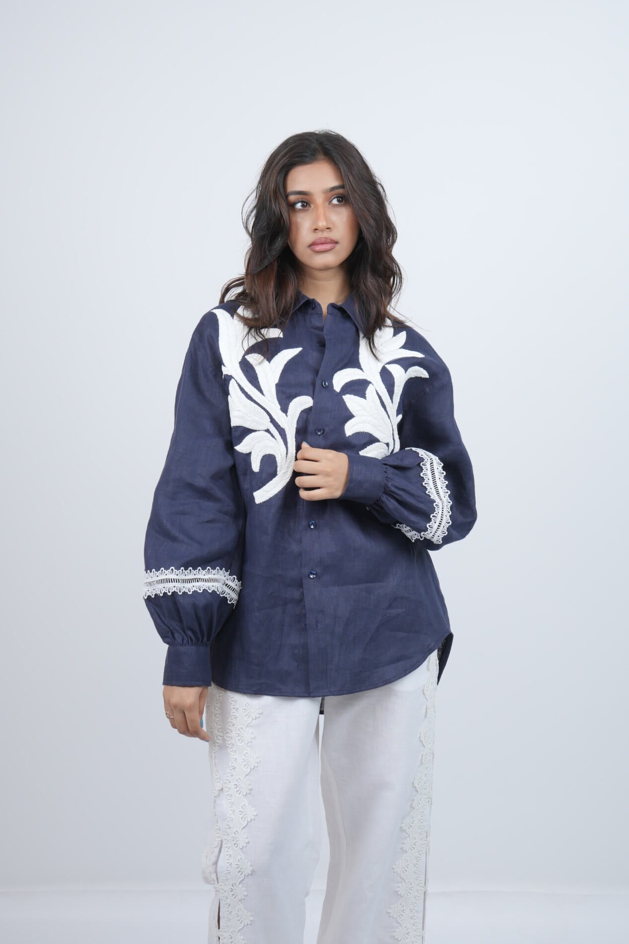 Midnight Flora Embroidered Co-ord Set