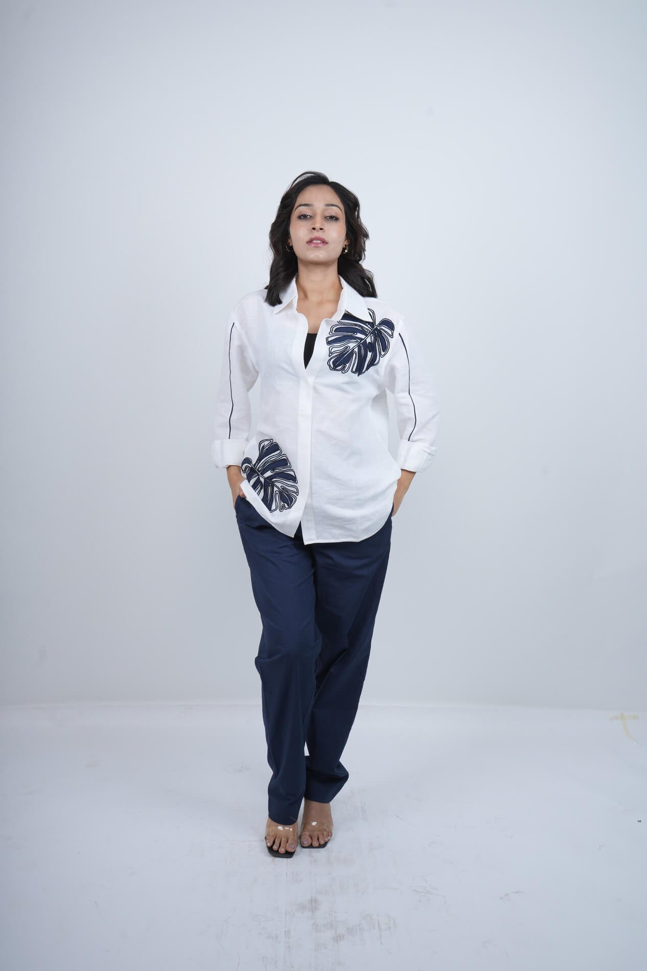 Palm Noir Embroidered Co-ord Set