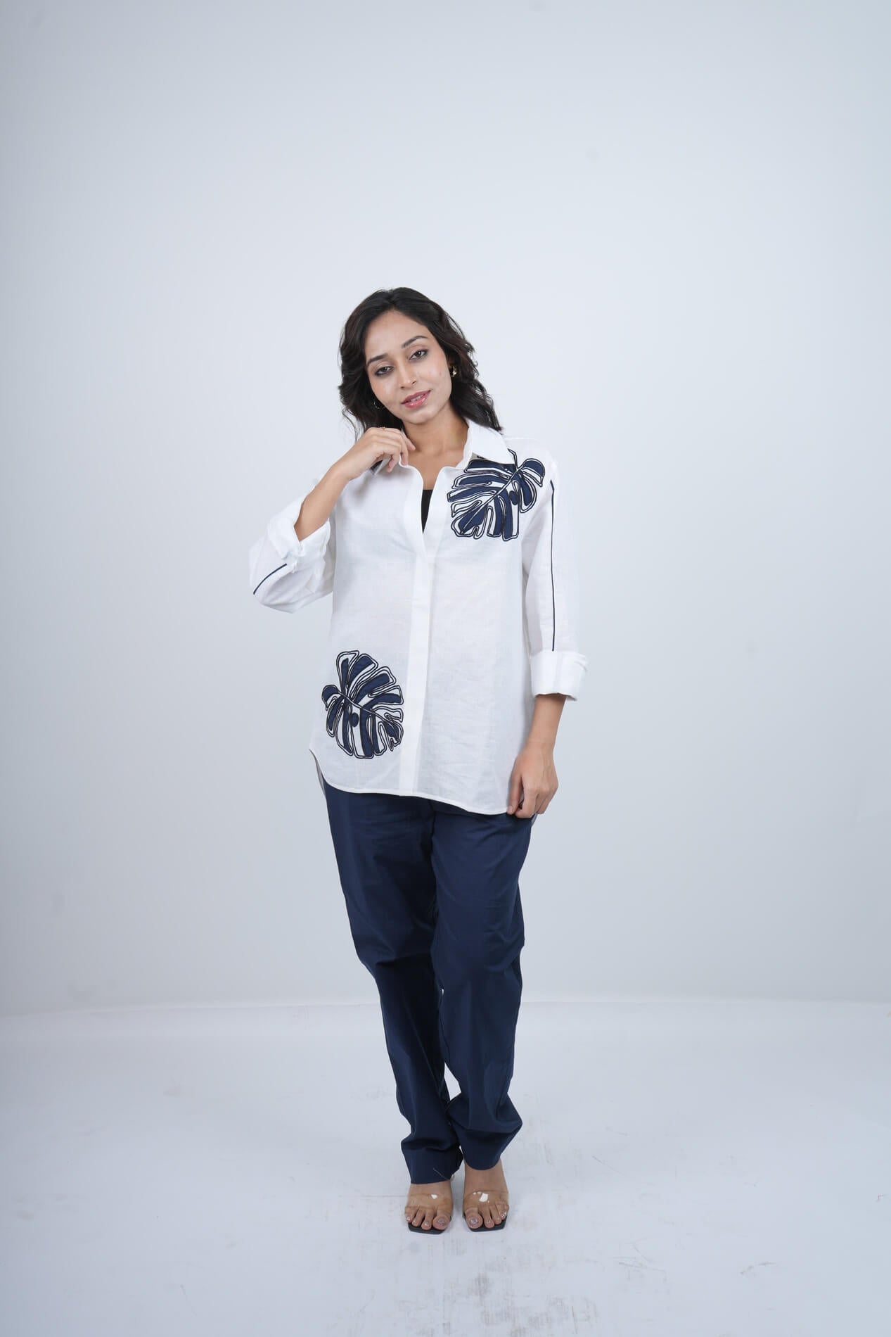 Palm Noir Embroidered Co-ord Set
