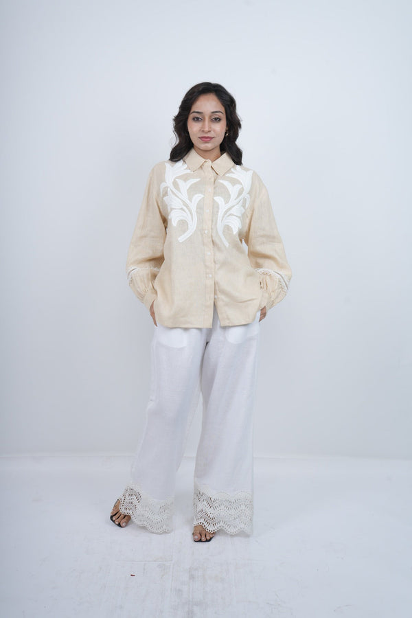 Rafya Embroidered Breeze Linen Shirt