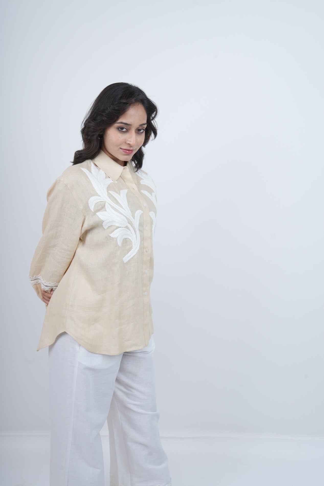 Rafya Embroidered Breeze Linen Shirt