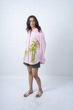 Palm Embroidered Linen Shirt