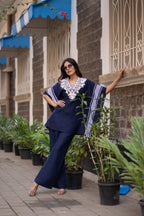 Sundown in Navy Kaftan Co-ord.