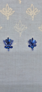 Azure Bloom Hand-Embroidered Linen Shirt
