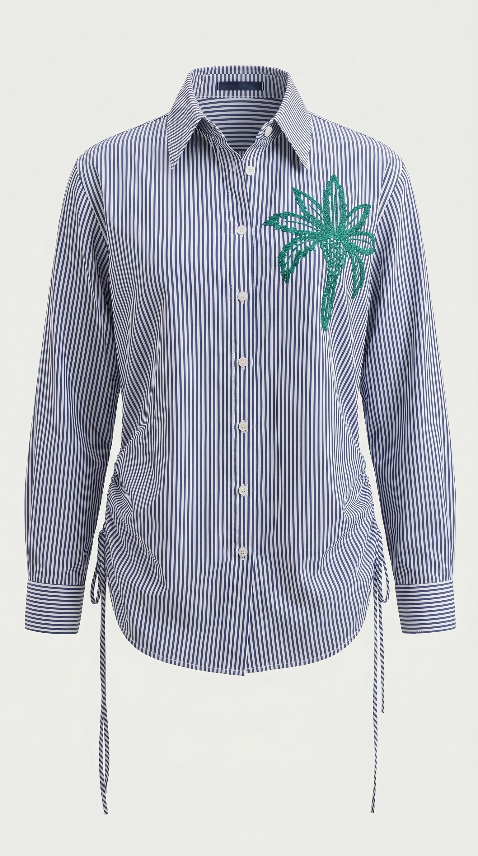 Striped Cotton Embroidered Shirt